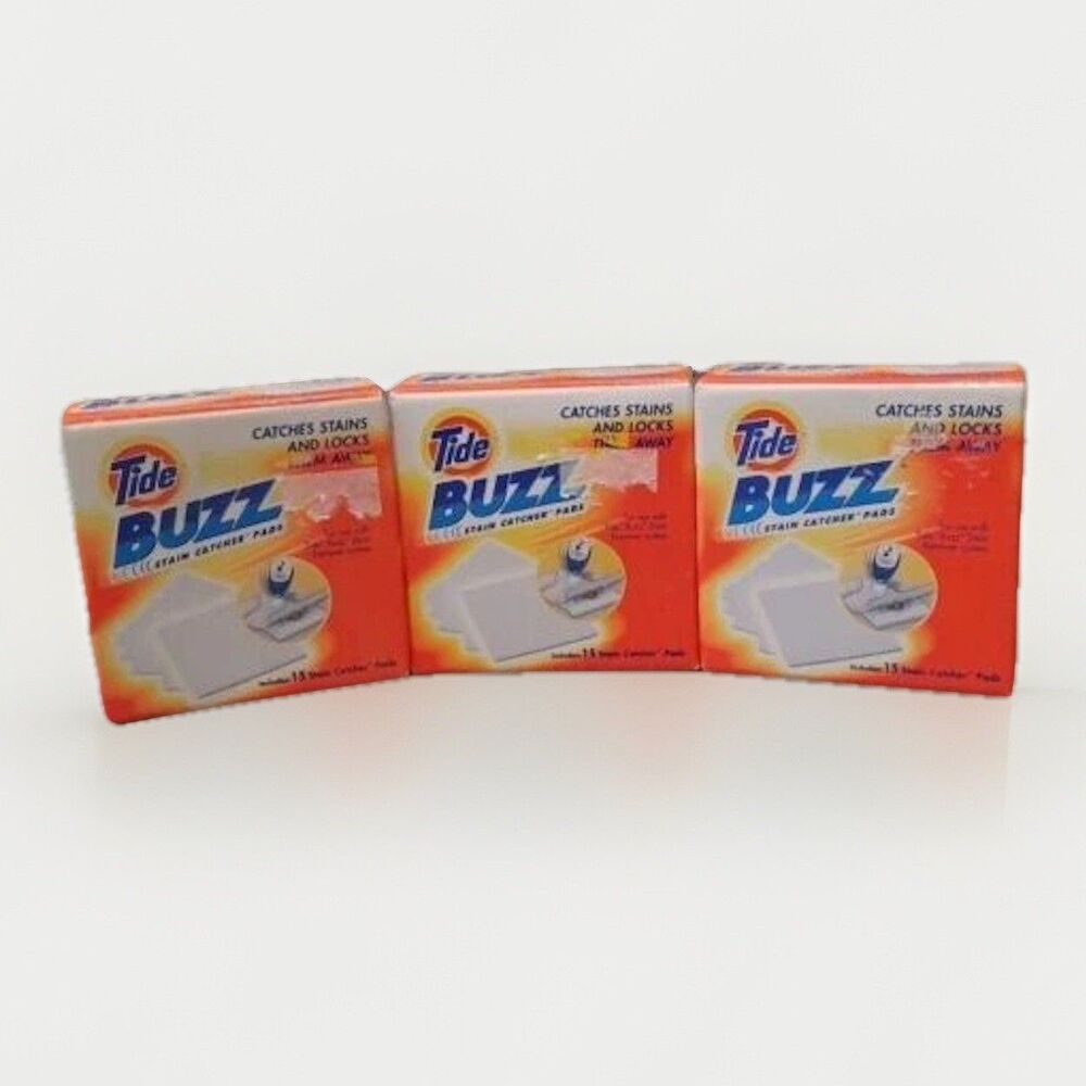 LOT OF 3 Tide Buzz Stain Catcher Refill 15 Pads Each 45 Pads Total Brand New